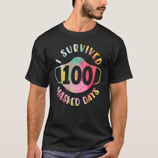 Ik heb 100 gemaskerde schooldagen overleefd t-shirt (Voorkant)