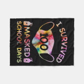 Ik heb 100 gemaskerde schooldagen overleefd voor l fleece deken (Voorkant (Horizontaal))