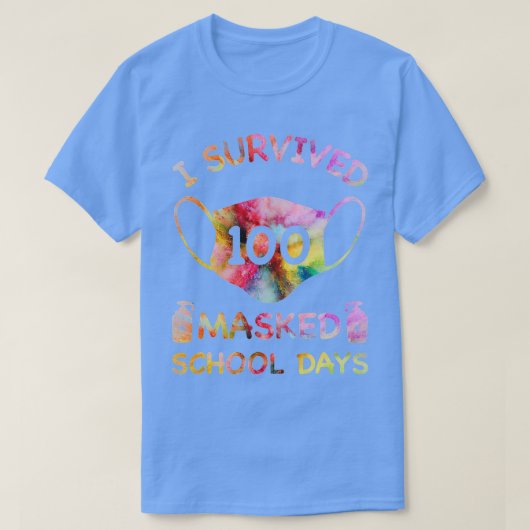 Ik heb 100 gemaskerde schooldagen overleefd voor l t-shirt (Design voorkant)