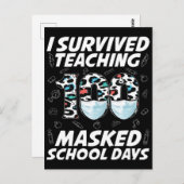 Ik heb 100 gemaskerde schooldagen overleven briefkaart (Voorkant / Achterkant)