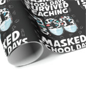 Ik heb 100 gemaskerde schooldagen overleven cadeaupapier (Rol Hoek)