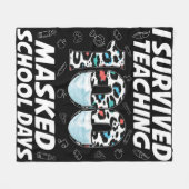 Ik heb 100 gemaskerde schooldagen overleven fleece deken (Voorkant (Horizontaal))