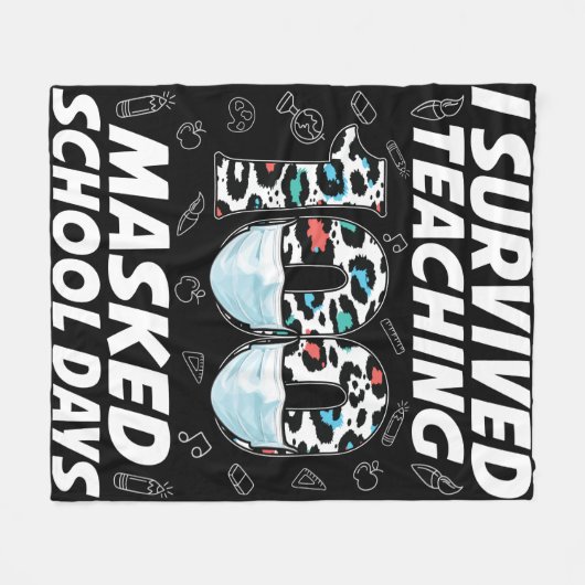 Ik heb 100 gemaskerde schooldagen overleven fleece deken (Voorkant (Horizontaal))