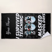 Ik heb 100 gemaskerde schooldagen overleven strandlaken (Voorkant)