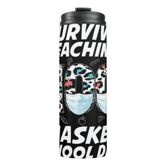 Ik heb 100 gemaskerde schooldagen overleven thermosbeker (Voorkant)