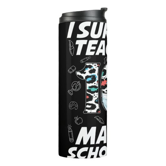 Ik heb 100 gemaskerde schooldagen overleven thermosbeker (Gedraaid links)