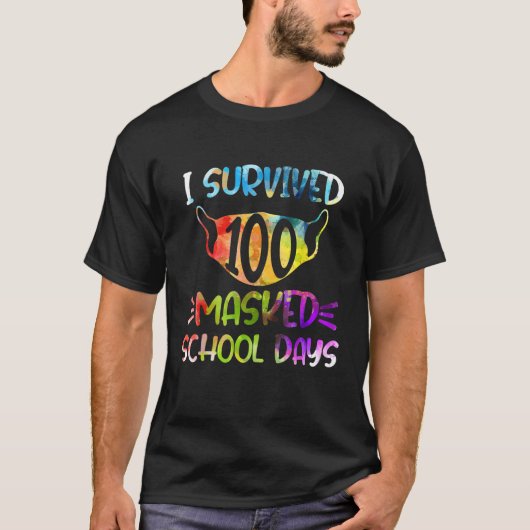 Ik heb 100ste gemaskerde schooldag overleefd, grap t-shirt (Voorkant)