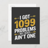 Ik heb 1099 problemen, maar belastingen zijn er ni uitnodiging briefkaart (Voorkant / Achterkant)