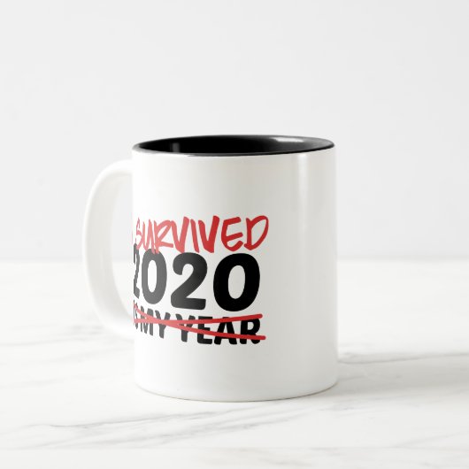 Ik heb 2020 overleefd tweekleurige koffiemok (Voorkant links)
