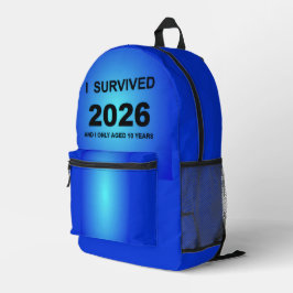 Ik heb 2026 overleefd bedrukte rugzak