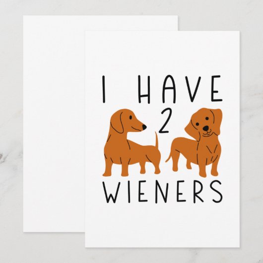 Ik heb 2 Wieners Bedankkaart (Voorkant / Achterkant)