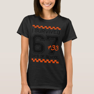 Ik heb 67 + 33 dagen school overleefd Wiskunde 100 T-shirt
