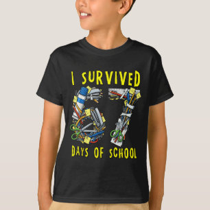 Ik heb 67 + 33 dagen school overleefd Wiskunde 100 T-shirt