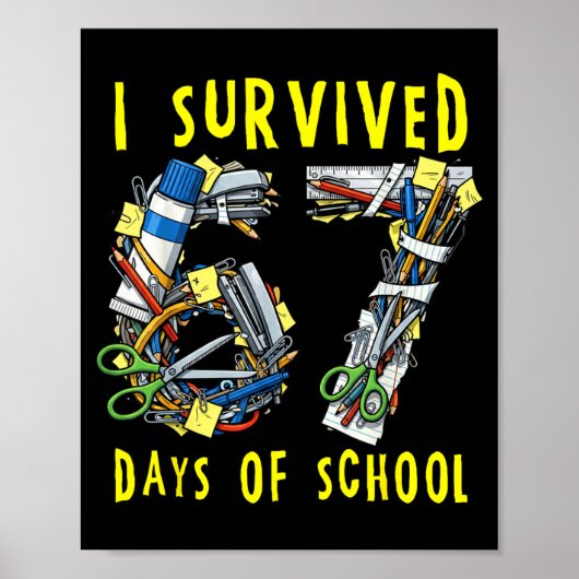 Ik heb 67 + 33 dagen school overleefd Wiskunde voo Poster (Voorkant)