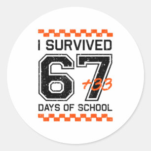 Ik heb 67 + 33 dagen school overleefd Wiskunde voo Ronde Sticker