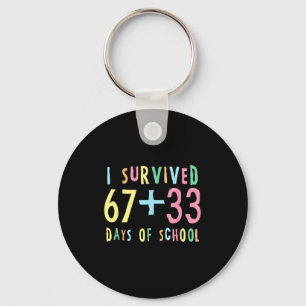 Ik heb 67 + 33 dagen school overleefd Wiskunde voo Sleutelhanger