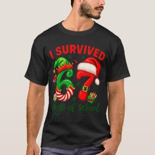 Ik heb 67 dagen kerst snoep Cane overleefd op scho T-shirt