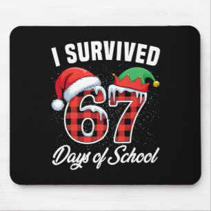 Ik heb 67 dagen overleefd op school zes zeven leer muismat
