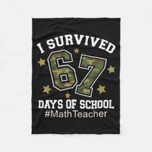 Ik heb 67 dagen school camouflage overleefd 6 7 Me Fleece Deken