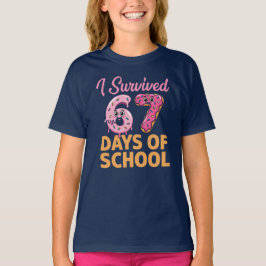 Ik heb 67 dagen school-donut overleefd Grappige ki T-shirt