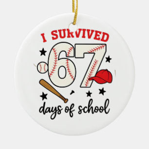 Ik heb 67 dagen school honkbal sport 100 overleefd keramisch ornament