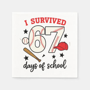 Ik heb 67 dagen school honkbal sport 100 overleefd servet