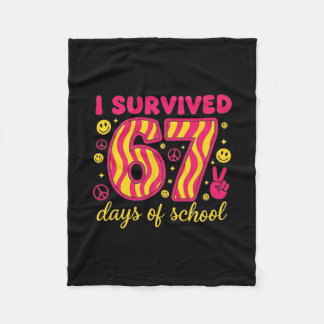 Ik heb 67 dagen school overleefd 100 dagen Brainro Fleece Deken