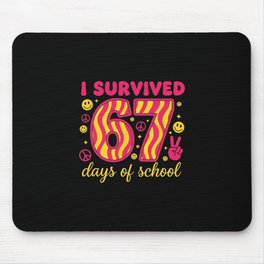 Ik heb 67 dagen school overleefd 100 dagen brainro muismat (Voorkant)