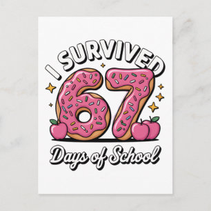 Ik heb 67 dagen school overleefd 100 dagen school aankondigingskaart