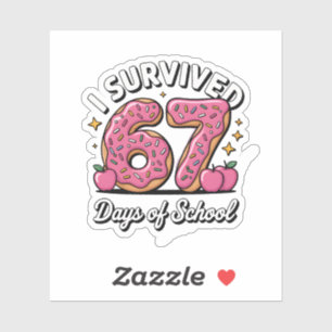 Ik heb 67 dagen school overleefd 100 dagen school sticker
