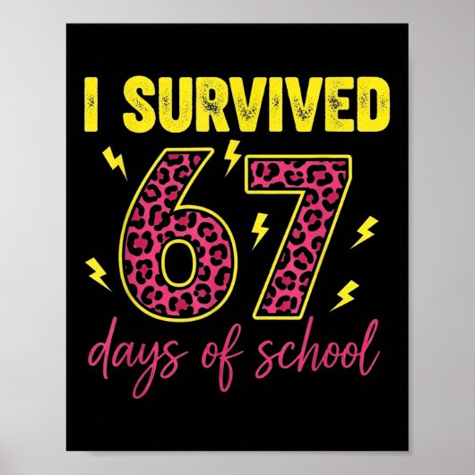 Ik heb 67 dagen school overleefd 100 dagen zes zev poster (Voorkant)