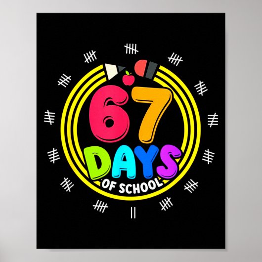 Ik heb 67 dagen school overleefd 6 7 Meme Z Gen Poster (Voorkant)