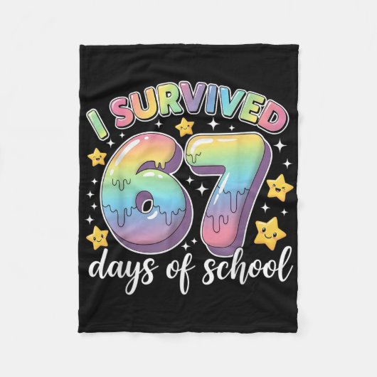 Ik heb 67 dagen school overleefd Docenten Studente Fleece Deken (Voorkant)