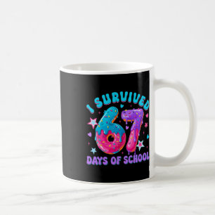 Ik heb 67 dagen school overleefd Donut Drip Jongen Koffiemok