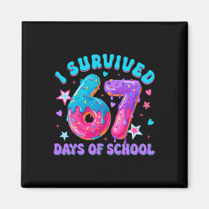 Ik heb 67 dagen school overleefd Donut Drip Jongen Magneet