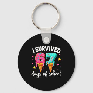 Ik heb 67 dagen school overleefd Drip ijs Grappig Sleutelhanger