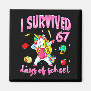 Ik heb 67 dagen school overleefd Eenhoorn Dabbing  Magneet