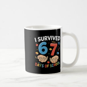 Ik heb 67 dagen school overleefd Funny 67 kinderen Koffiemok
