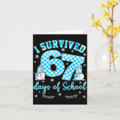 Ik heb 67 dagen school overleefd Funny 67 Meme Chr Kaart (Gele Bloem)