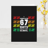 Ik heb 67 dagen school overleefd Funny 67 Meme Kid Kaart (Gele Bloem)