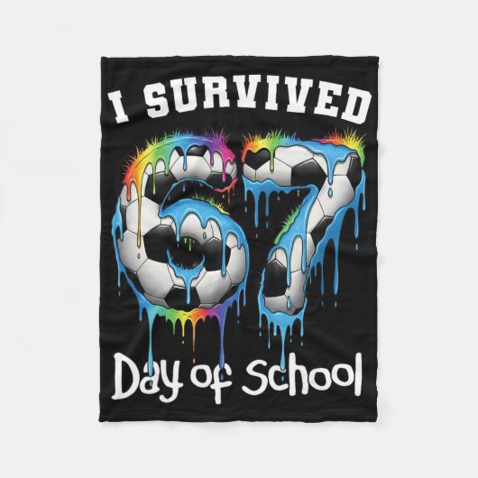 Ik heb 67 dagen school overleefd Funny 67 Meme Ler Fleece Deken (Voorkant)