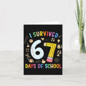 Ik heb 67 dagen school overleefd Funny 67 Meme Ler Kaart (Voorkant)