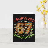 Ik heb 67 dagen school overleefd Funny 67 Meme Ler Kaart (Gele Bloem)