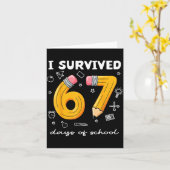 Ik heb 67 dagen school overleefd Funny 67 Meme Ler Kaart (Gele Bloem)