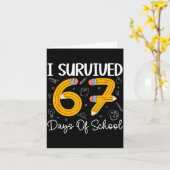 Ik heb 67 dagen school overleefd Funny 67 Meme Ler Kaart (Gele Bloem)