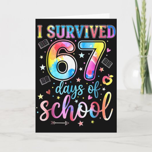 Ik heb 67 dagen school overleefd Funny 67 Meme Ler Kaart (Voorkant)