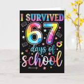 Ik heb 67 dagen school overleefd Funny 67 Meme Ler Kaart (Gele Bloem)