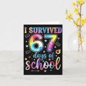 Ik heb 67 dagen school overleefd Funny 67 Meme Ler Kaart (Gele Bloem)