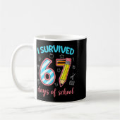 Ik heb 67 dagen school overleefd Funny 67 Meme Ler Koffiemok (Links)