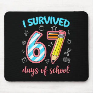 Ik heb 67 dagen school overleefd Funny 67 Meme Ler Muismat